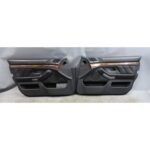 1997-2003 BMW E39 5-Series Front Int Door Card Panel Trim Pair Black Leather OEM