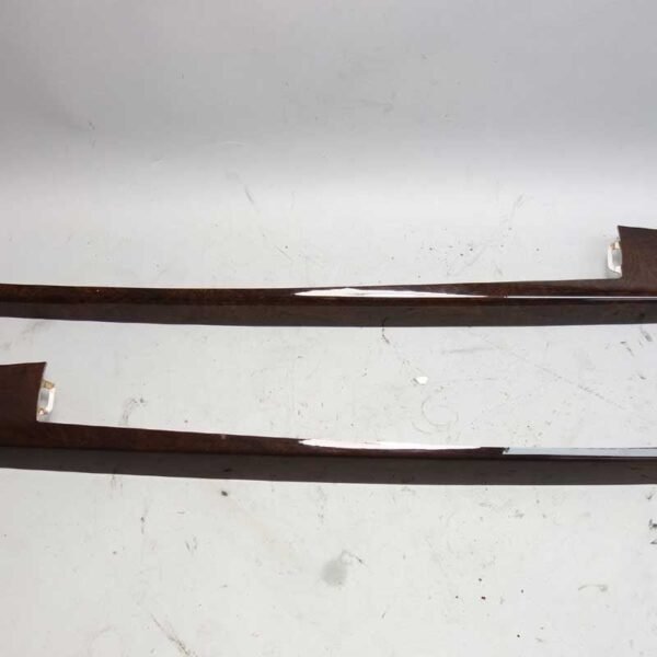 2002-2008 BMW E66 7-Series Long Wheel Rear Door Armrest Wood Trim Pair Dark Ash