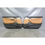 21-23 BMW G30 5-Series LCI Front Int Door Panel Trim Card Pair Cognac Brown OEM