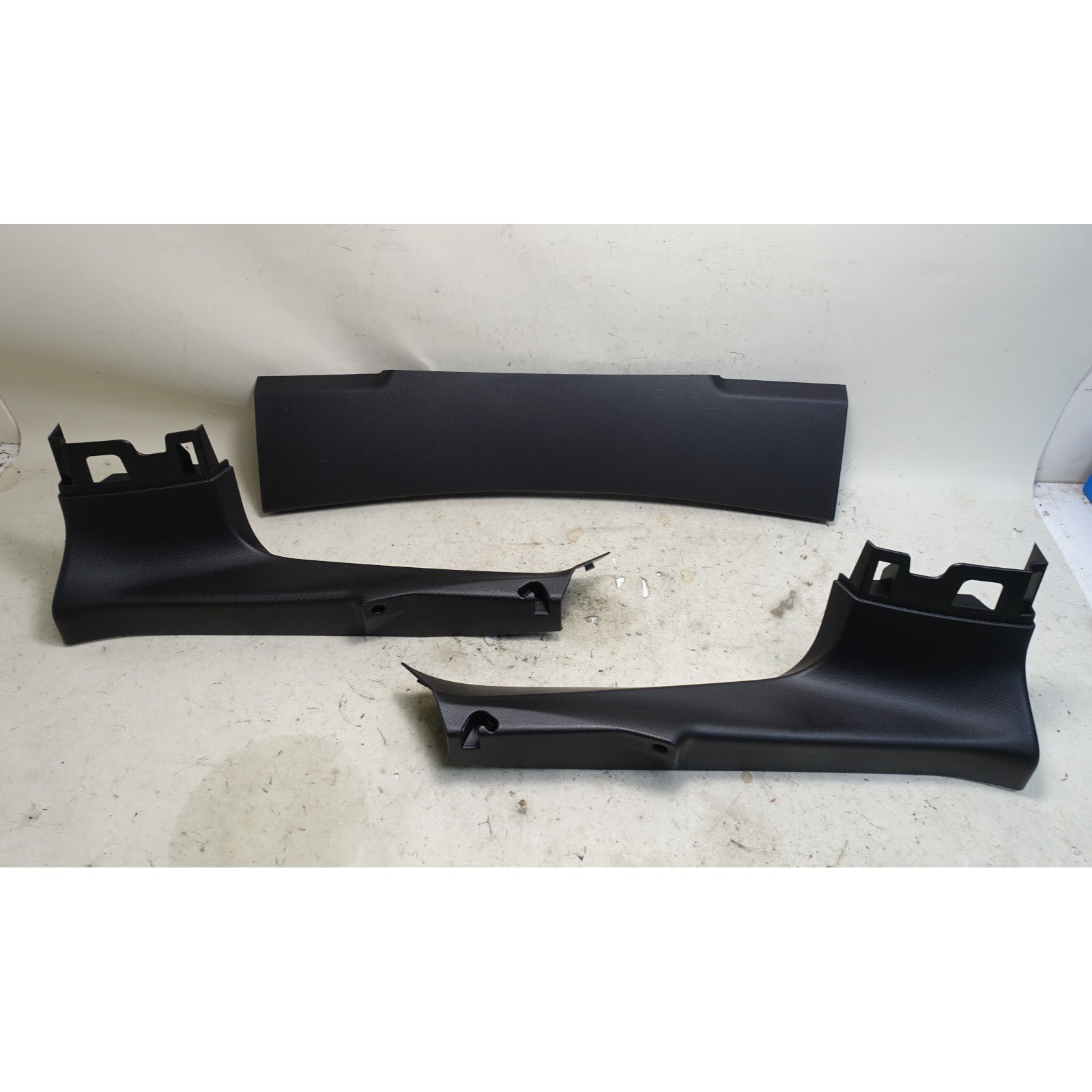 57_10759135-0021-43e5-8fbc-7db678a969cb.jpg 2019-2025 BMW G02 X4 Trunk Lid Interior Upper Trim Set Black Top Sides OEM - Image 1