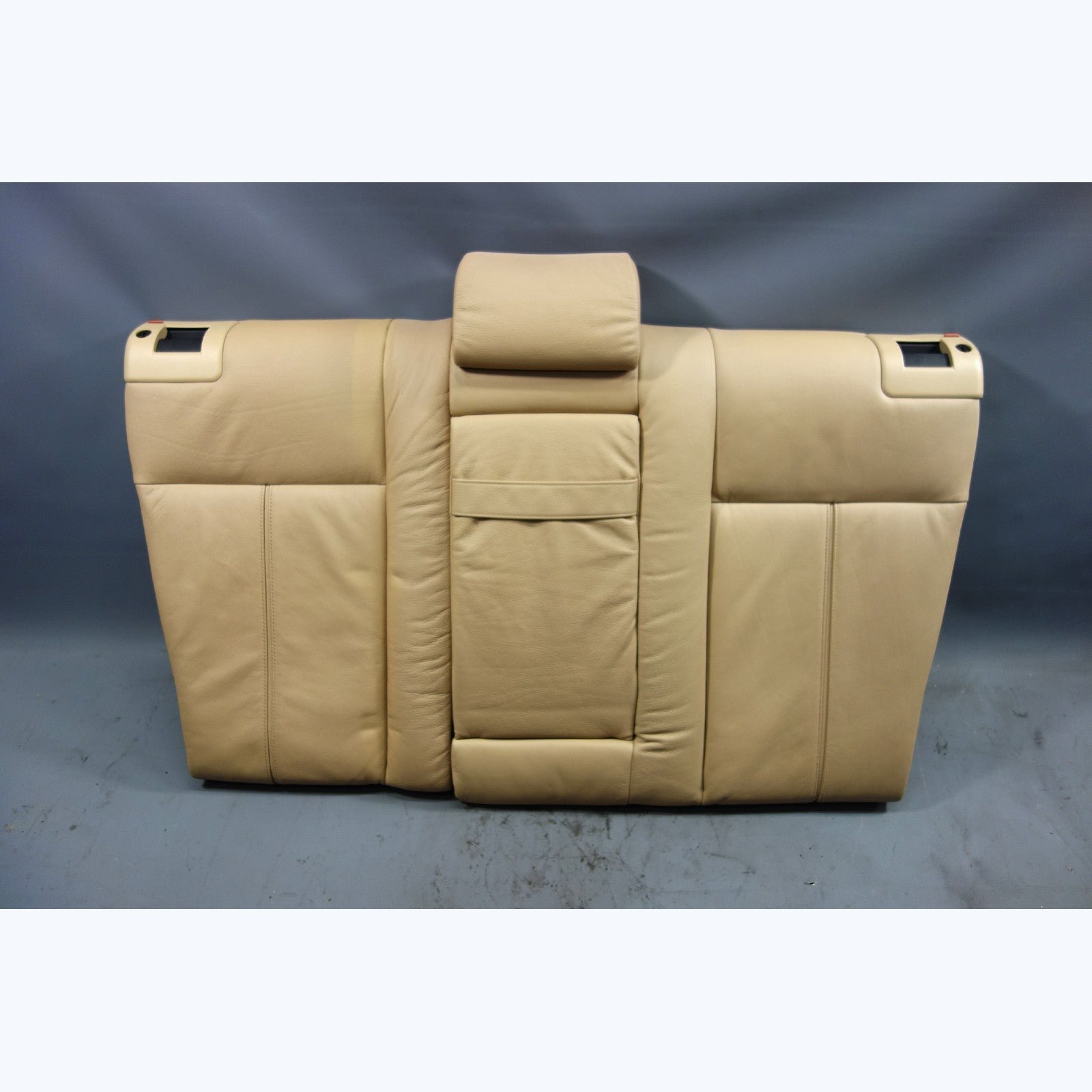 57_1124b7cf-a3bf-438e-9879-8b045edd0c26.jpg 1997-2003 BMW E39 5-Series Sedan Rear Folding Seat Backrest Beige Leather OEM - Image 1