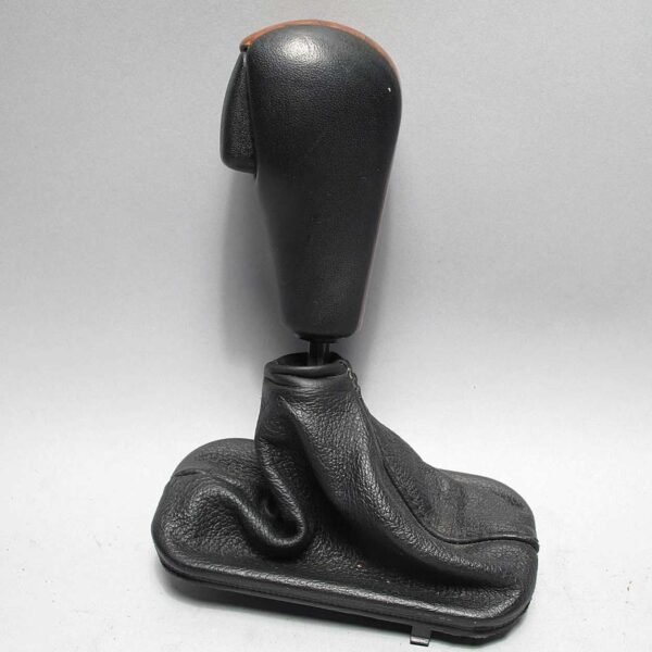 BMW E39 Auto Gear Shift Selector Knob Wood Black Leather 1997-2003 OEM USED