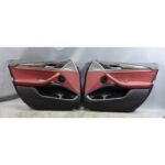 18-25 BMW G01 X3 G02 X4 Front Interior Door Card Panels Tacora Red Leather OEM