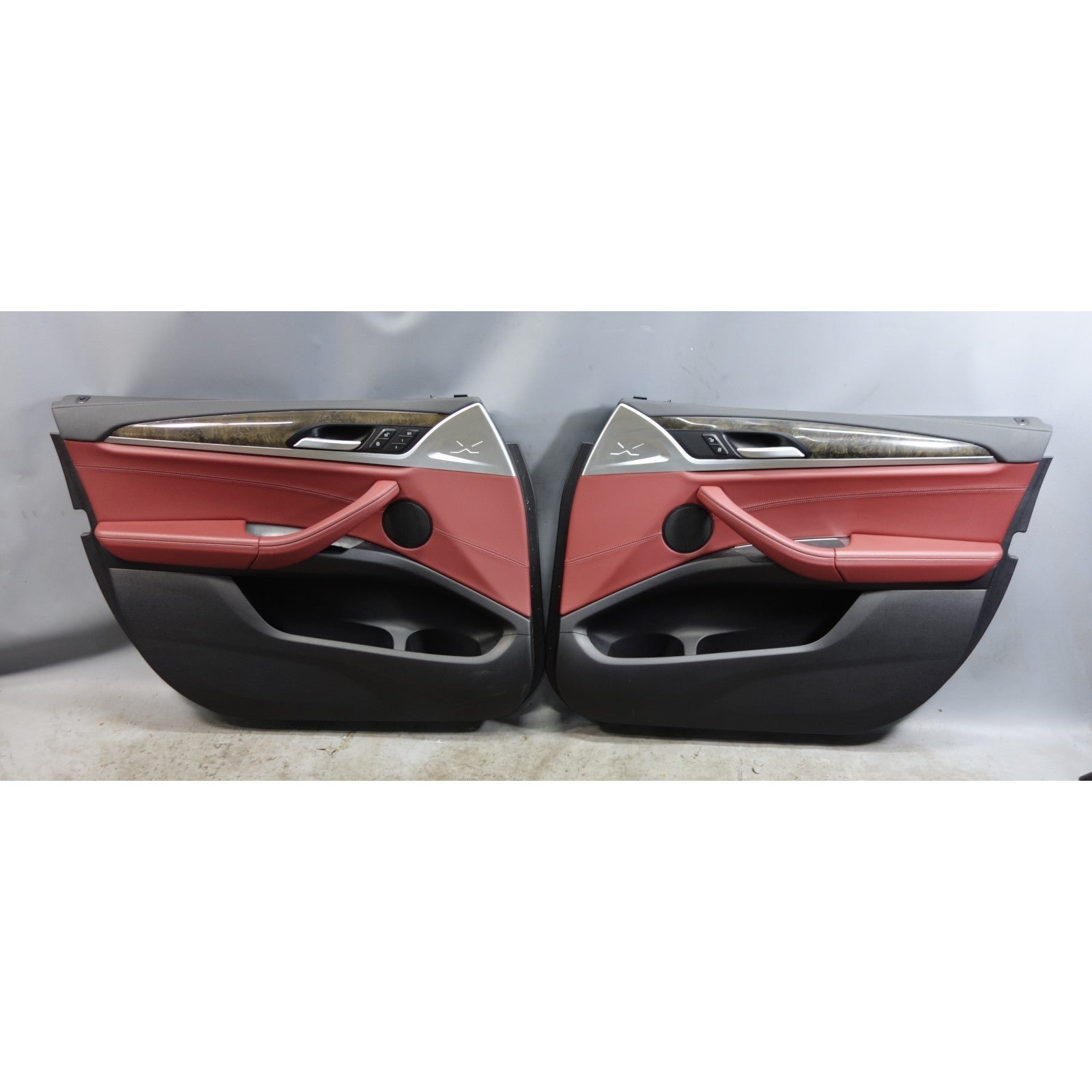 57_321e7e8d-86a4-4356-b9f7-767329aceebf.jpg 18-25 BMW G01 X3 G02 X4 Front Interior Door Card Panels Tacora Red Leather OEM - Image 1