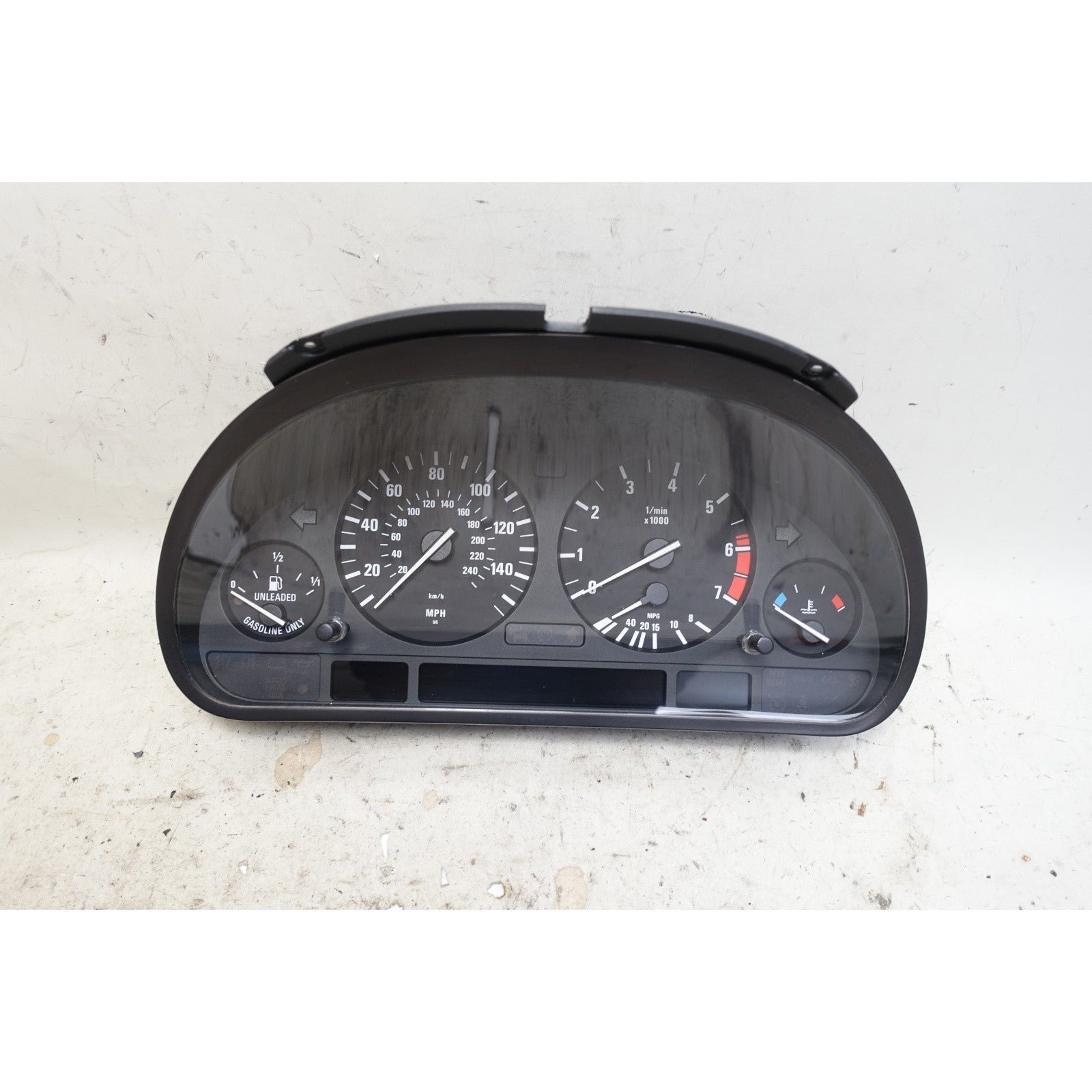 57_4fda606b-2dbe-447f-9592-752325dd0fcf.jpg Damaged 2000 BMW E39 540i M62TU Instrument Gauge Cluster Hi-OBC OEM - Image 1