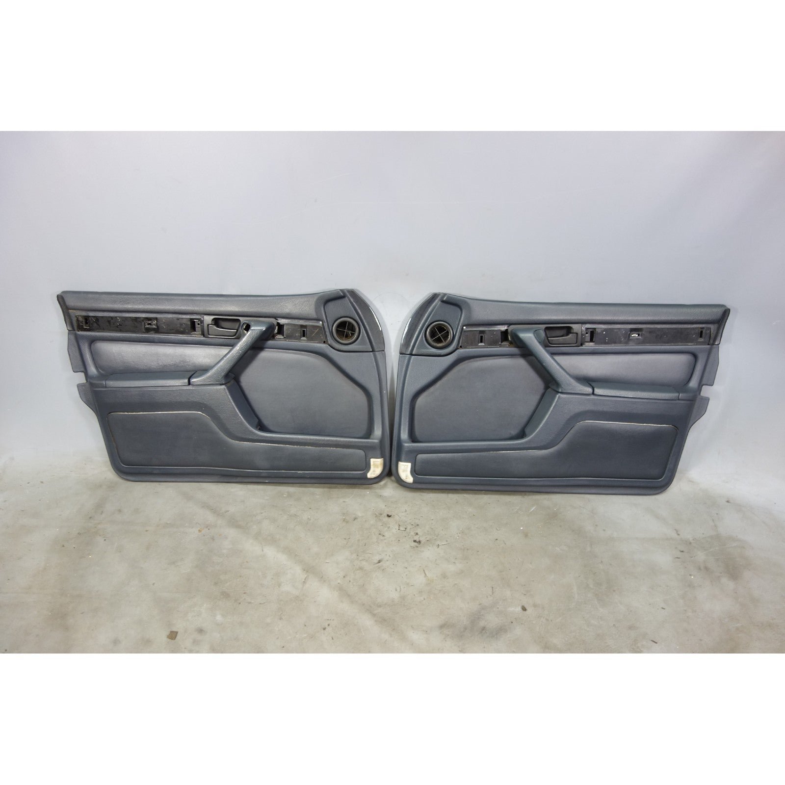 57_53416096-71f2-4457-a3e6-49530ba4e9d9.jpg 1988-1990 BMW E32 7-Series Front Interior Door Panel Trim Skin Pair Indigo Vinyl - Image 1
