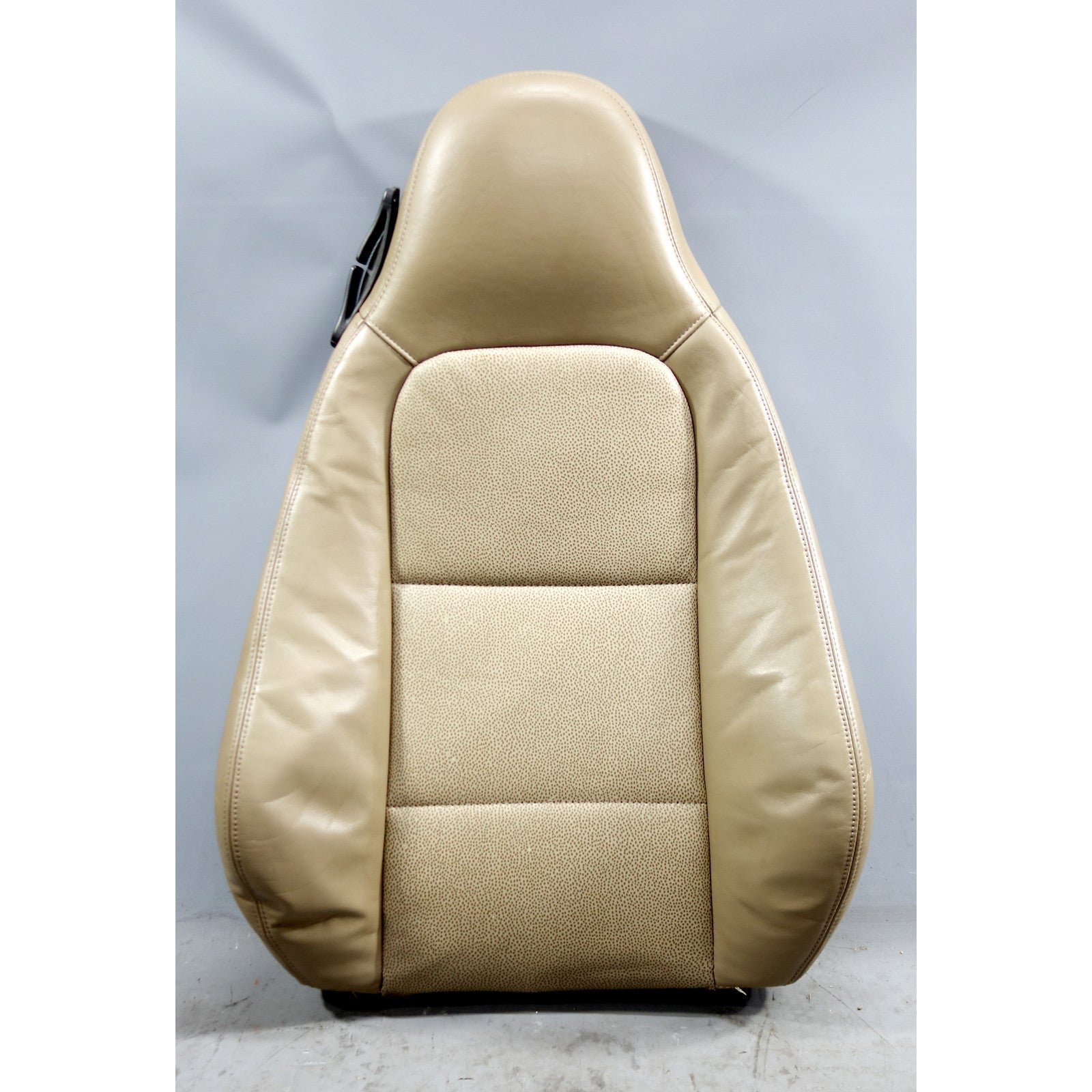 57_53ca0682-01d9-4dec-b564-7ec1ac461c28.jpg 1999-2000 BMW Z3 E36 Roadster Right Front Passenger Seat Backrest Beige Leather - Image 1