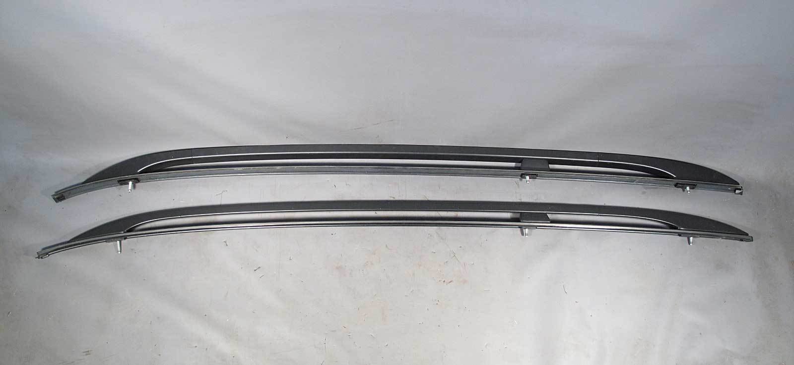 57_5b5c8afb-314f-4715-b3dd-2619a9b68380.jpg BMW E83 X3 SAV Factory Roof Rack Railings Pair Black w Moldings 2004-2010 USED - Image 1