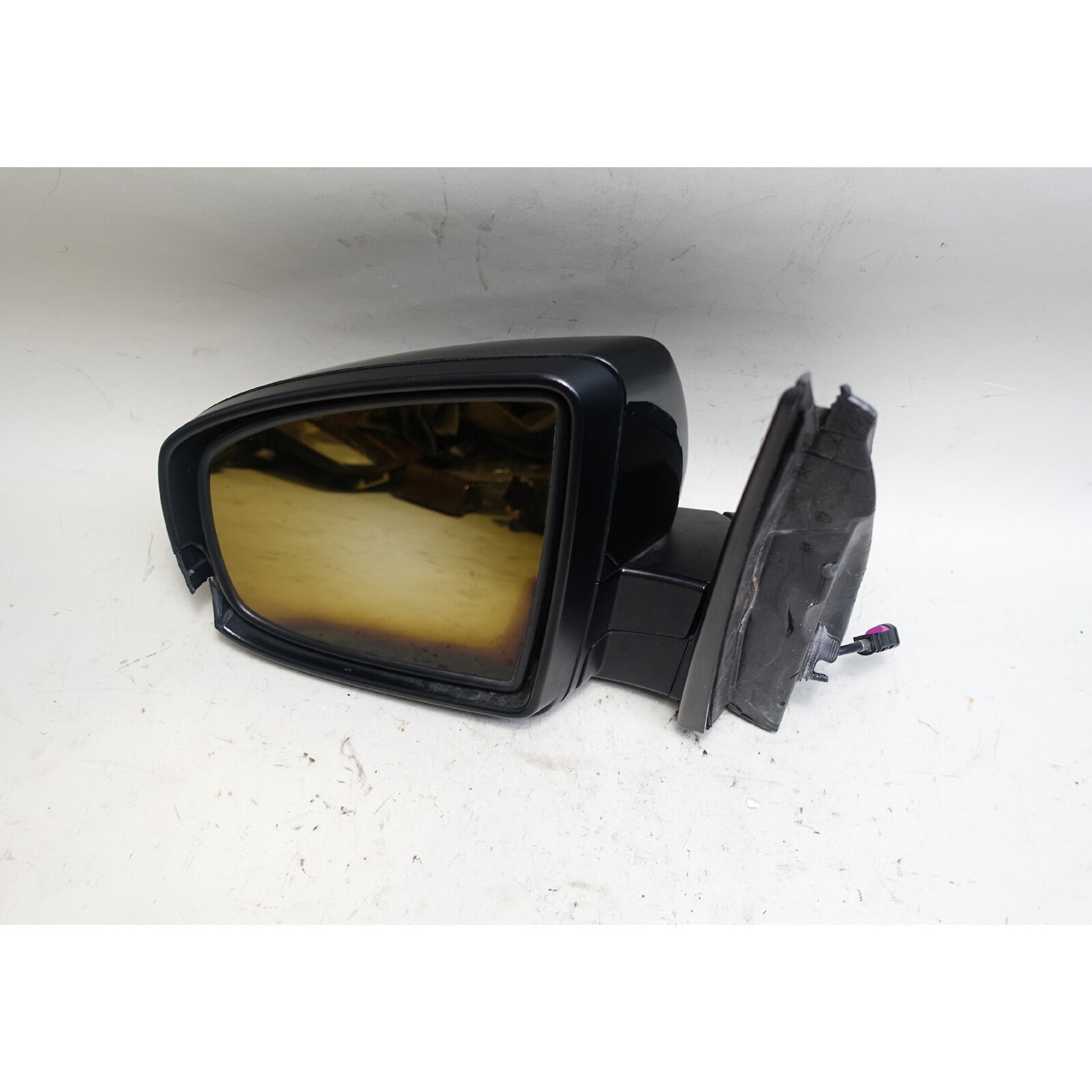 57_67ddb15e-2d17-478d-a80f-ad1ab0d1842b.jpg Damaged 07-13 BMW E70 X5 Left Power-Fold Side Mirror Black Sapphire Top View OEM - Image 1