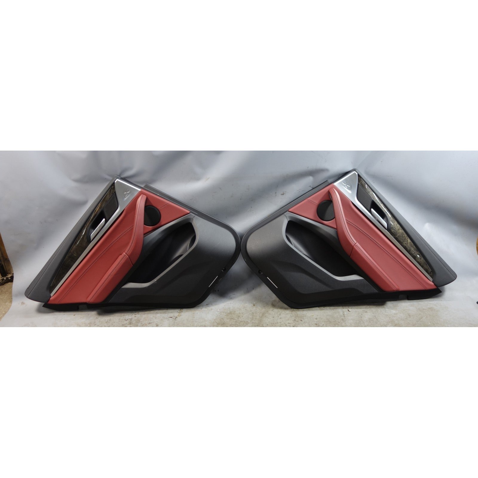 57_6cfb1cf6-01a7-41d8-a099-a09877924820.jpg 19-25 BMW G02 X4 Rear Interior Door Card Panels Tacora Red Leather Pair OEM - Image 1