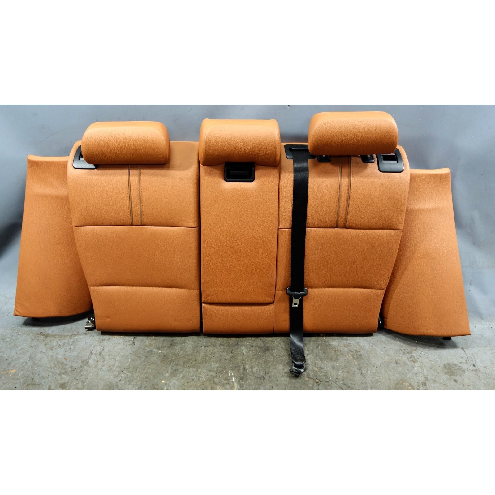 57_6da14d27-93c4-495a-9a7f-08ed1787f4e9.jpg 2004-2006 BMW E83 X3 Early Rear Seat Backrest Terra Cotta Brown Leather OEM - Image 1