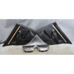 Damaged 97-03 BMW E39 5-Series Rear Door Panel Trim Pair Black Leather Shade OEM