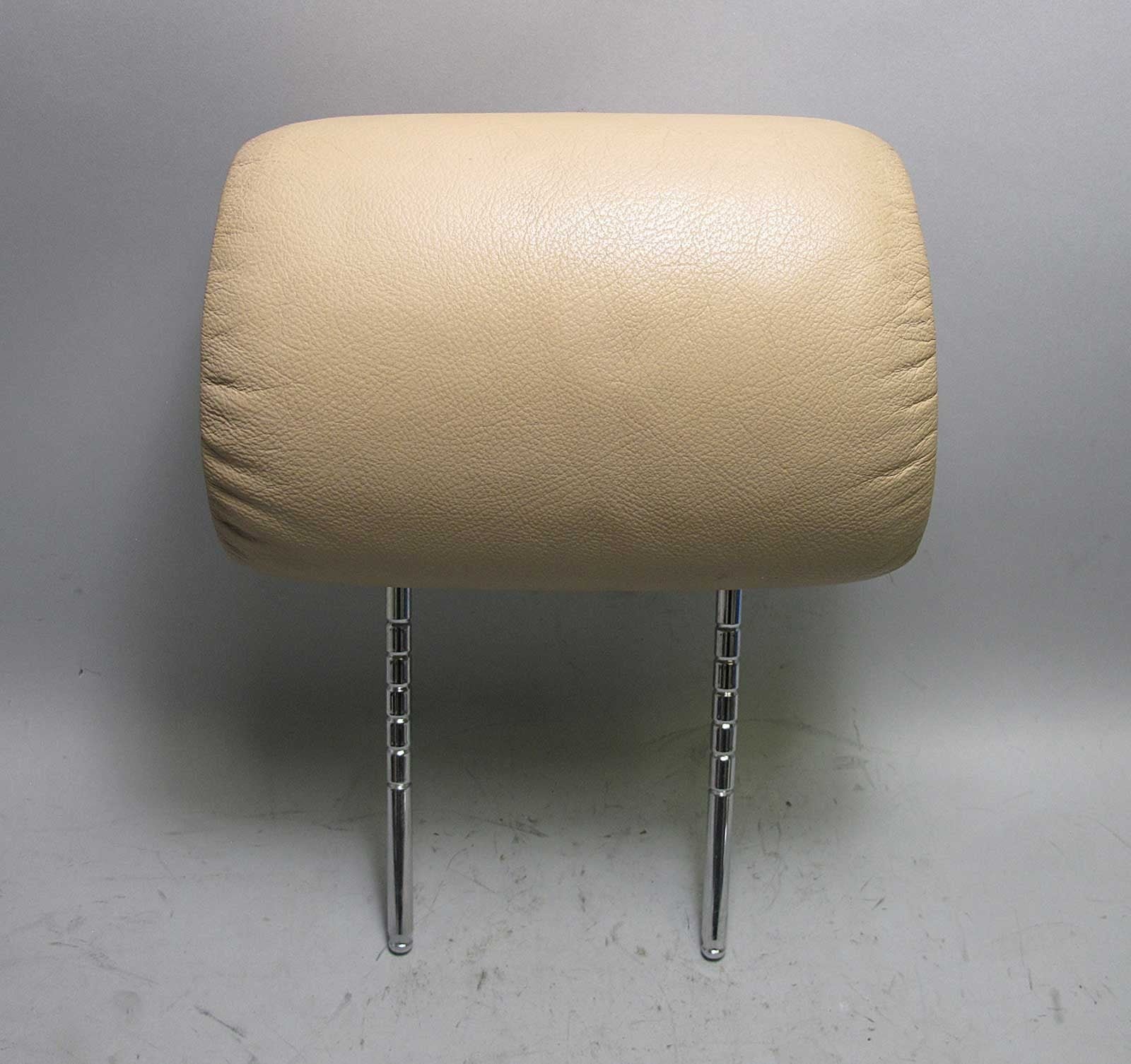 57_71d339c0-26df-4671-9569-8e0afa71a1b0.jpg BMW E39 5-Series E38 Front Basic Seat Headrest Beige Leather 1995-2003 USED OEM - Image 1