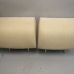 1999-2001 BMW E38 7-Series Rear Headrest Pair Oyster Pearl Beige Leather OEM