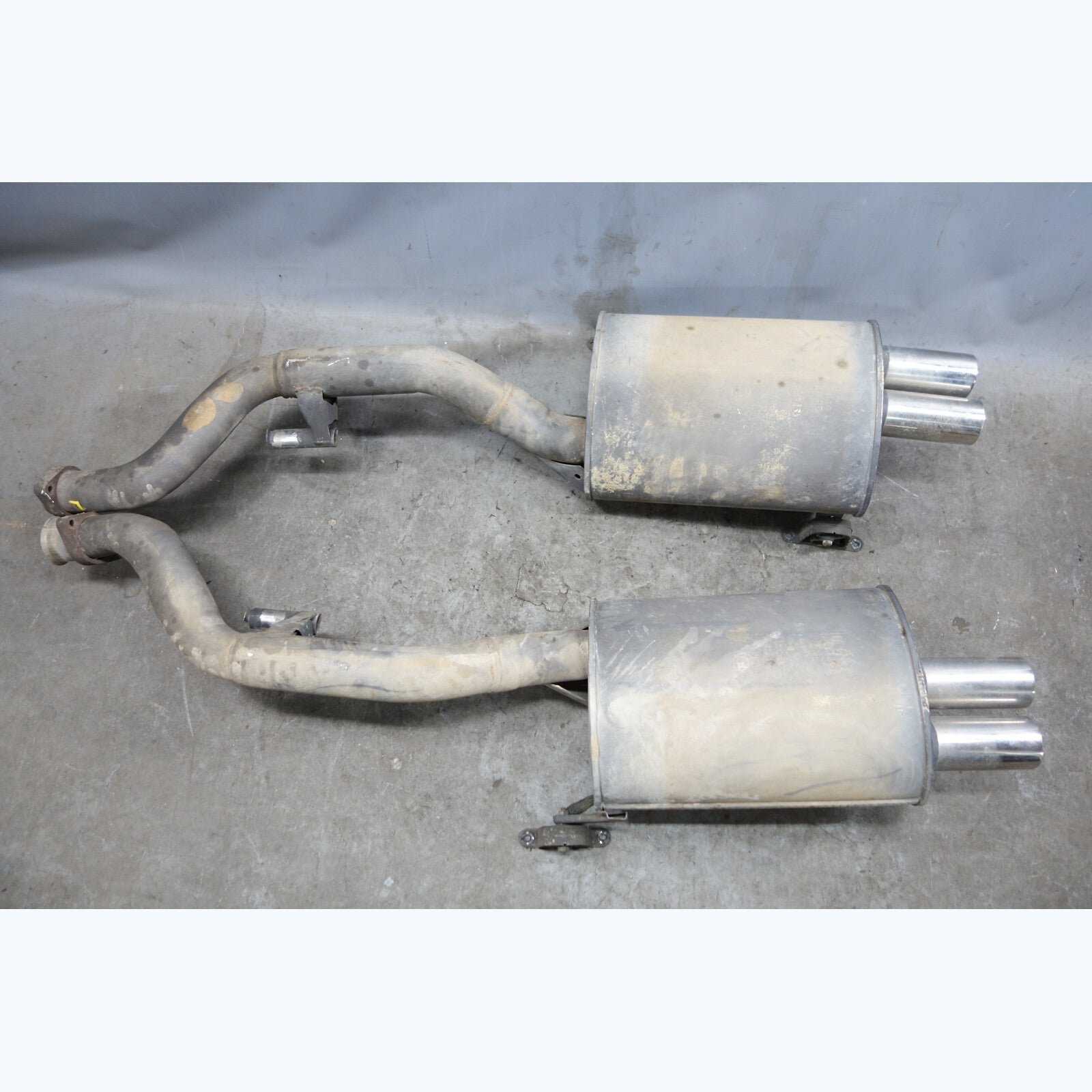 57_7bc3f6e5-27dd-4861-85b6-ad808c312357.jpg 1998-2002 BMW Z3 ///M 3.2 Roadster Coupe Rear Exhaust Muffler Pair w Tips OEM - Image 1
