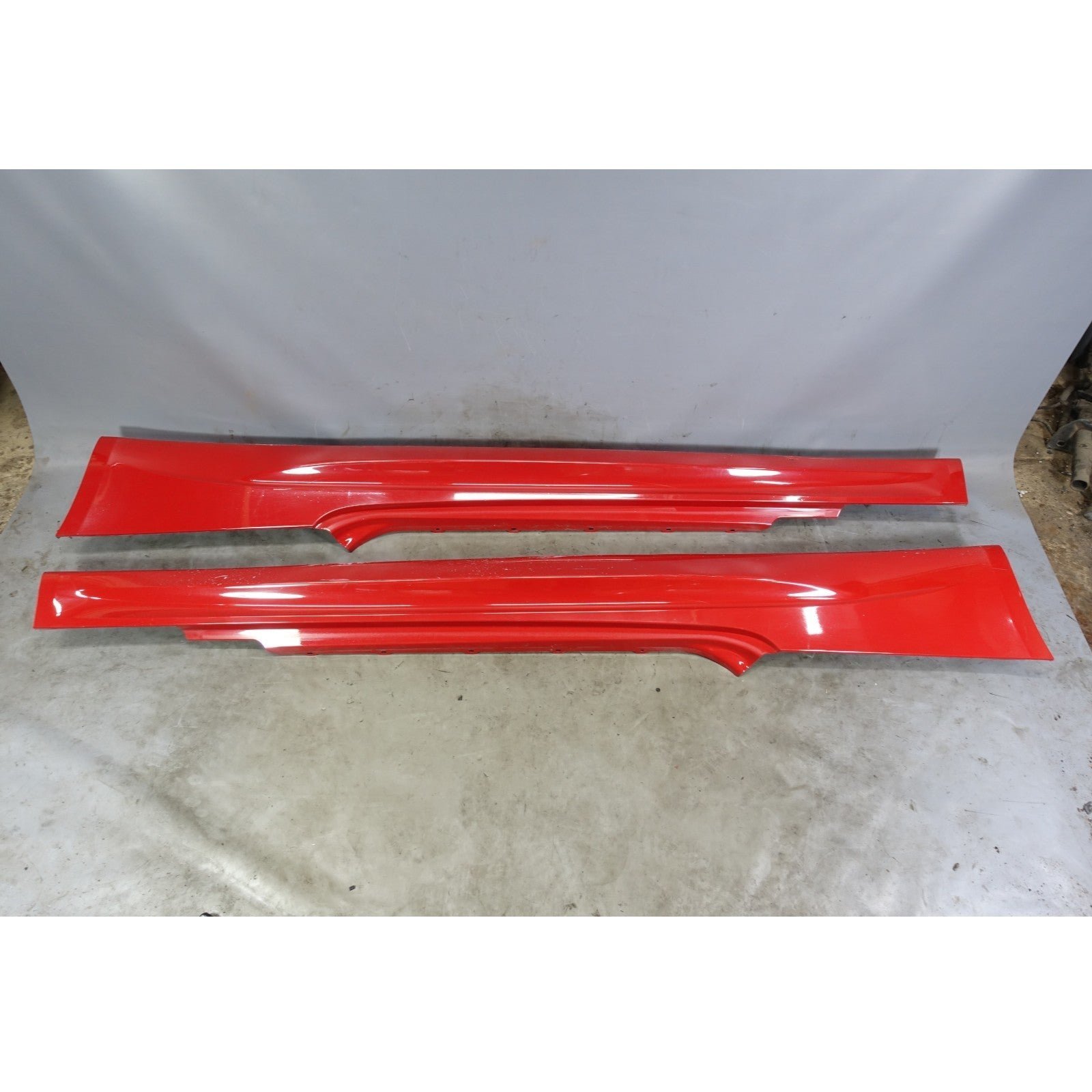 57_9ef91264-35f3-4f43-a793-0deda16c3a65.jpg Damaged 2008-2013 BMW E93 M3 Convertible Factory Side Skirt Rocker Pair Red OEM - Image 1