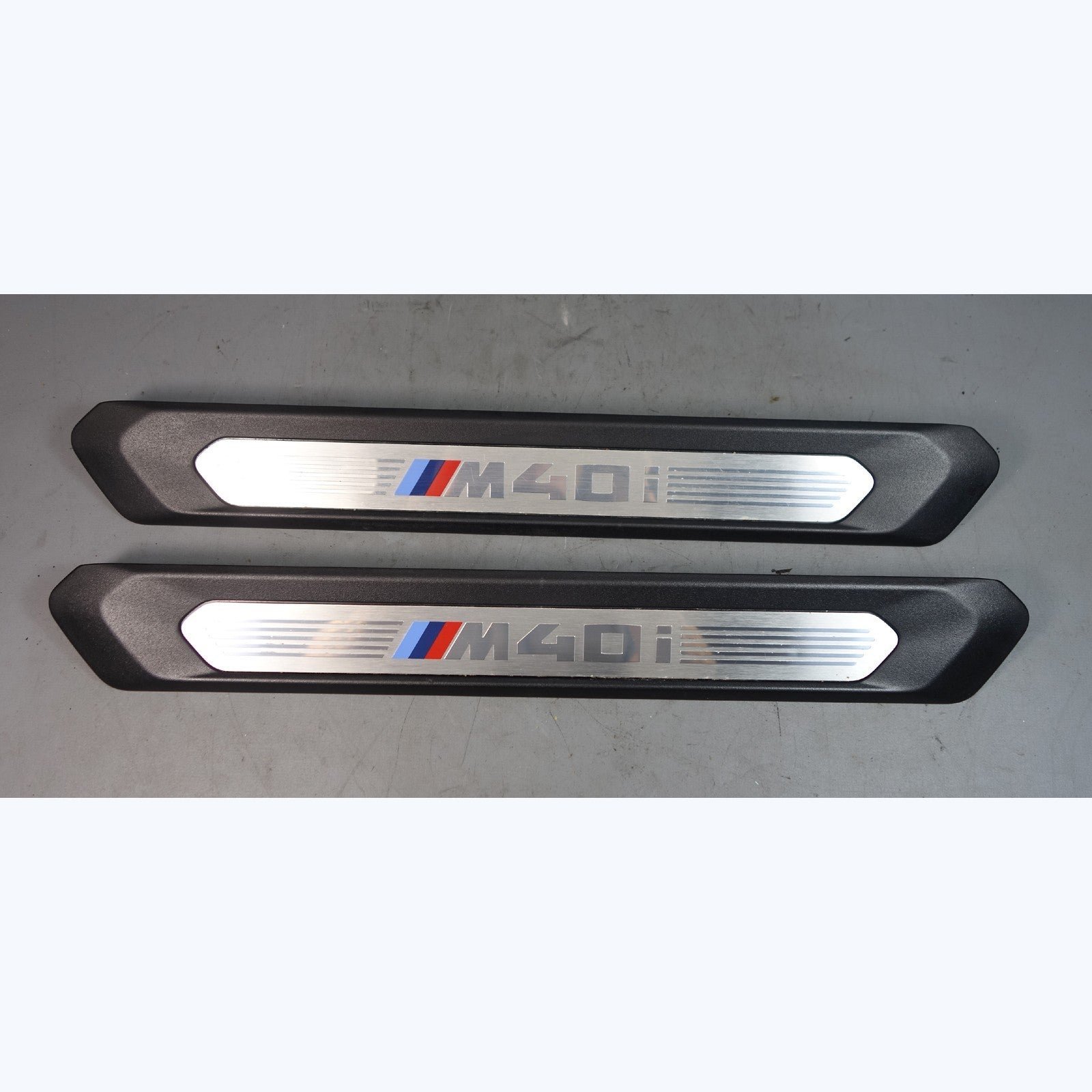 57_bd810e1b-db25-4f15-8e41-cd7e9814bc42.jpg 2018-2020 BMW G01 X3 G02 X4 M40i Door Sill Trim Cover Pair ///M40i OEM - Image 1