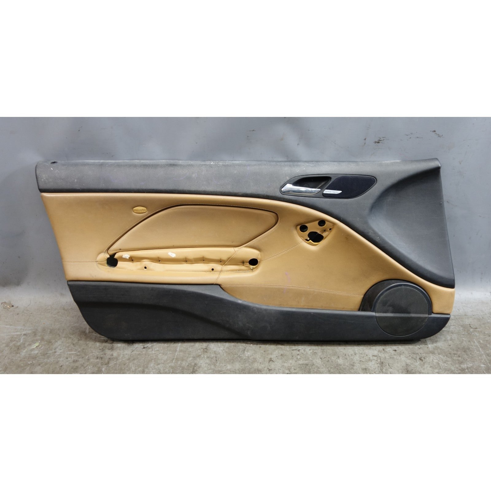 57_beb204cc-59de-4e73-ad68-df77cb331c14.jpg Damaged 00-06 BMW E46 3-Series 2-Door Left Interior Door Panel Brown Leather OEM - Image 1