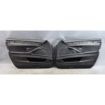 11-16 BMW F10 5-Series Front Door Card Trim Panels Black Napa Leather OEM