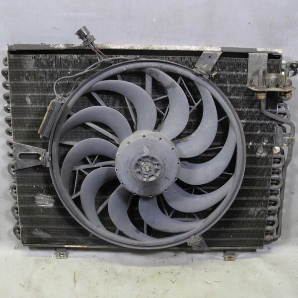 BMW E34 5-Series E32 AC Condenser w Auxiliary Electric Pusher Fan 1988-1995 USED