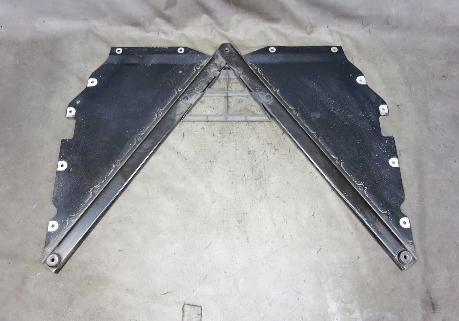 57_cfe886b5-aeda-42b8-aa13-2390a3fc9b30.jpg 2014-2017 BMW i01 i3 City Vehicle Rear Lower Belly Pan V- Brace Pair Left Right - Image 1
