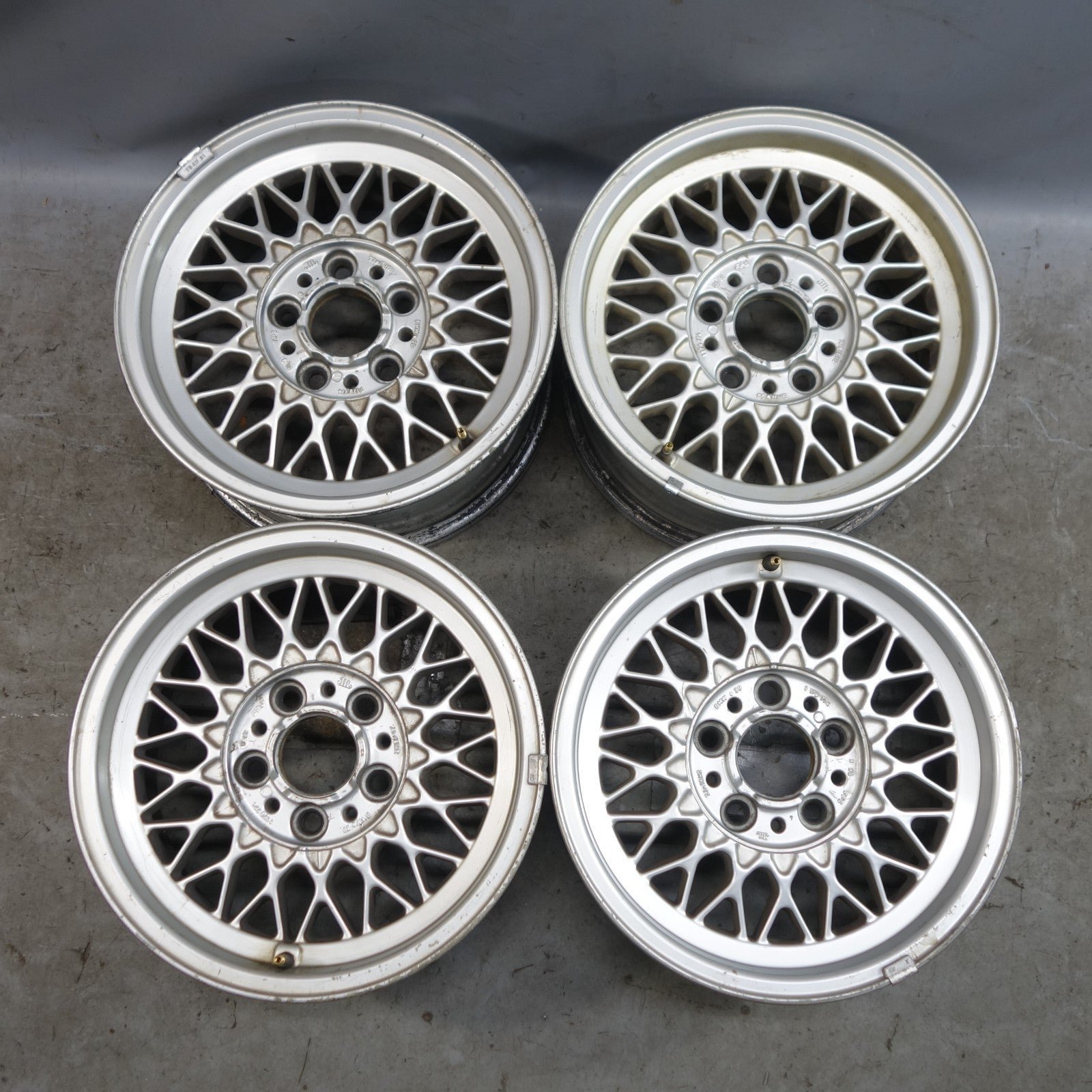 57_dbed5a3f-eacf-4610-96c2-9ab85c054941.jpg 1988-1995 BMW E34 E24 E32 Genuine 15x7 Style 5 Basketweave Wheels Set of 4 OEM - Image 1